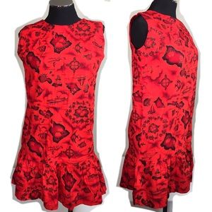 Vtg 70's Hawaii Island Shift Ruffle Mini Dress S/M